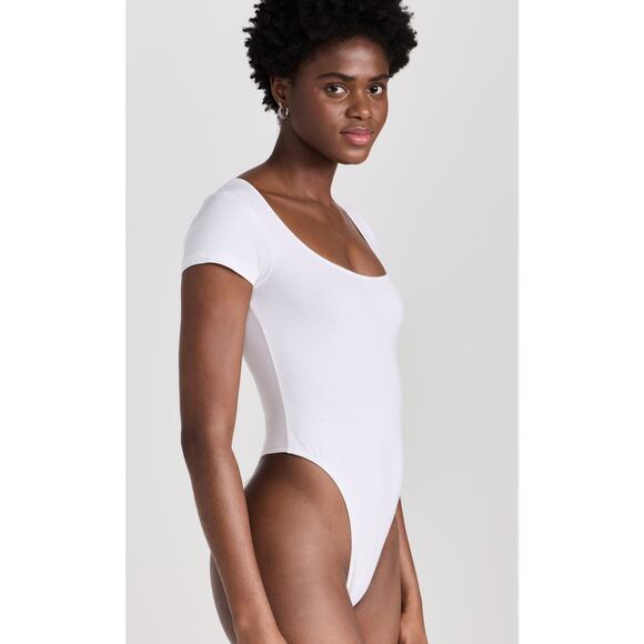 Re/Done & Pam Square Neck Bodysuit in White M - Picture 3 of 5